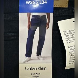 Calvin Klein Men’s Straight-Leg Jeans – Dark Wash – W36 x L34 (NWT)